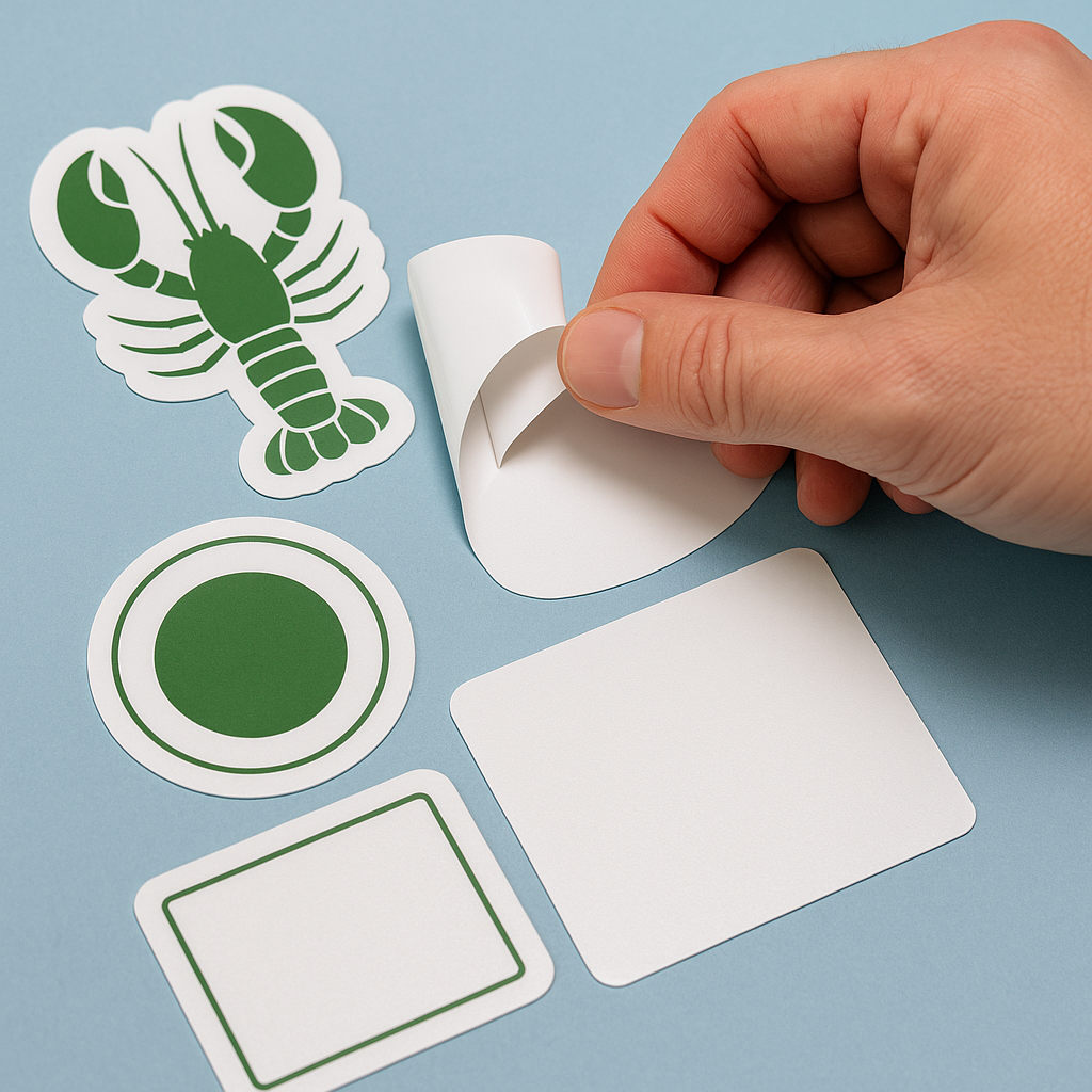 Exempel på die-cut-skärning av personliga klistermärken